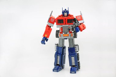 Hong Kong - 11 Temmuz 2022: Optimus Prime, robot karikatürü Transformer 'ın karakterleri..