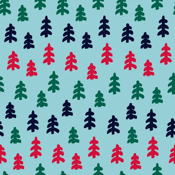 Motif sans couture avec sapins pour l'emballage cadeau, la conception de surface et d'autres projets de conception — Image vectorielle