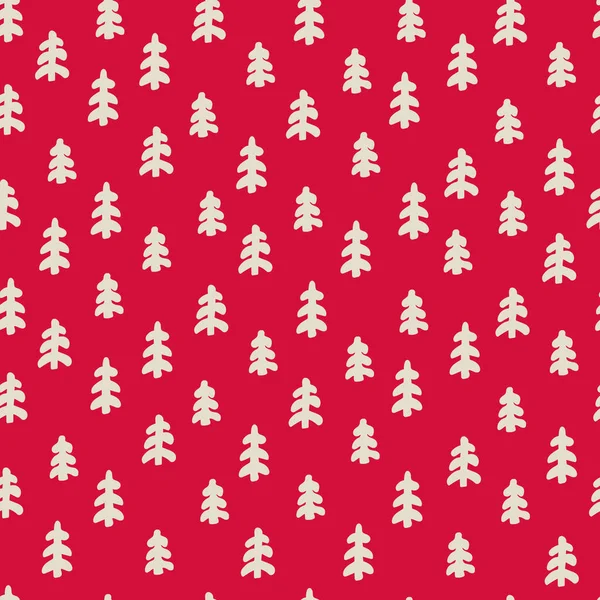 Seamless pattern with snowy fir trees for gift wrap, surface design and other design projects — Stock Vector