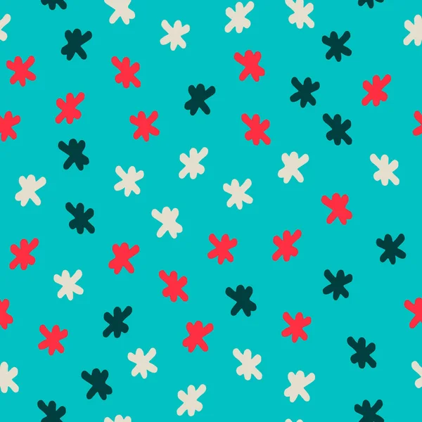 Nahtloses Muster mit handgezeichneten Flocken für Geschenkverpackung, Oberflächendesign und andere Designprojekte — Stockvektor