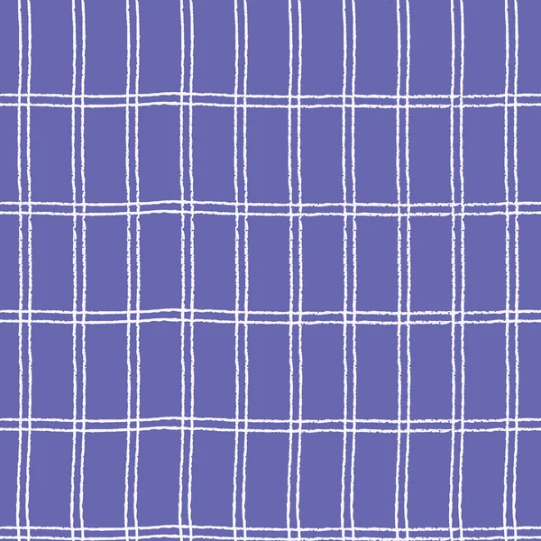 Бесшовный клетчатый узор с двойным ручным рисунком сетки на Цвета, Pantone 2022 года Очень Пери фон — стоковый вектор