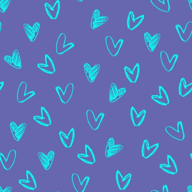 Kusursuz desen. El yapımı turkuaz kalpler. 2022 'nin Peri renkleri. Sevgililer Günü konsepti, aşk konsepti