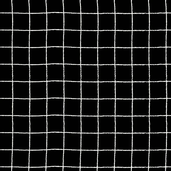 暗い背景にシームレスな手描きグリッドパターン — ストックベクタ