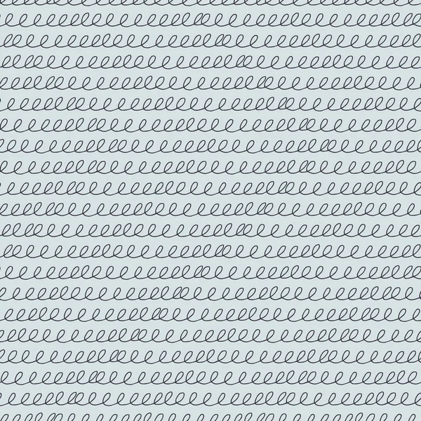 Naadloos patroon met handgetekende spiraallijnen, handschrift imitatie, op grijze achtergrond — Stockvector