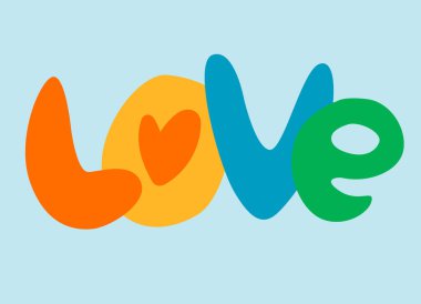 El yazısıyla yazılmış aşk kelimesi. Aşk, Aşk, Sevgililer Günü konsepti. Retro 60 'lar, 70' ler tasarımı