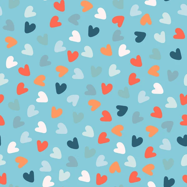 Patrón sin costuras con corazones multicolores dibujados a mano. San Valentín, amor, concepto de romance LGBT — Archivo Imágenes Vectoriales