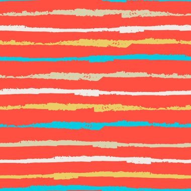 Elle çizilmiş çok renkli kenarlı pürüzsüz tekrarlayan desen