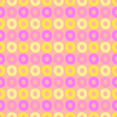 Yüzey tasarımı ve diğer tasarım projeleri için düzensiz çok renkli dairelere sahip pürüzsüz desen