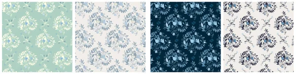 Yüzey tasarımı ve diğer tasarım projeleri için bej arkaplan üzerinde dallar, yapraklar ve fantezi meyveleri ile Damask dikişsiz desenler belirlendi