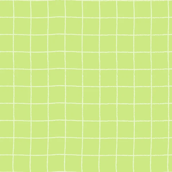 Nahtlos Kariertes Sich Wiederholendes Muster Mit Handgezeichnetem Raster Gelb Grüner — Stockvektor