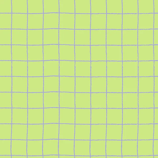 Bezešvé Kostkované Opakující Vzor Ručně Kreslené Mřížky Žlutozelené Kostkované Pozadí — Stockový vektor