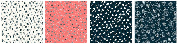 Elle çizilmiş çayır çiçekleri Ditzy tarzında kusursuz desenler. Yüzey tasarımı ve diğer tasarım projeleri için bej arkaplan üzerindeki koyu renkli çizimler