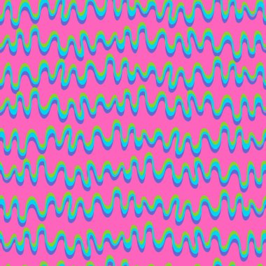 Yüzey tasarımı ve diğer tasarım projeleri için, el çizimi fütüristik parlak kıvrımlı ve yuvarlak şekilli kusursuz yineleme deseni Y2K hata biçimi