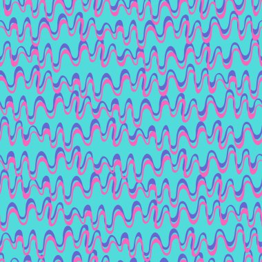 Yüzey tasarımı ve diğer tasarım projeleri için, el çizimi fütüristik parlak kıvrımlı ve yuvarlak şekilli kusursuz yineleme deseni Y2K hata biçimi