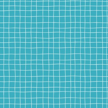 Elle çizilmiş ızgaralı kusursuz damalı tekrarlama deseni. Paket kağıdı, yüzey tasarımı ve diğer tasarım projeleri için mavi ekose arkaplan