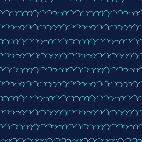 Parlak koyu mavi arka planda el çizgileri olan kusursuz bir desen. Karalama, karalama yazma taklidi