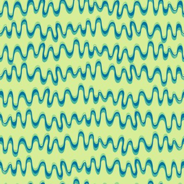 Yüzey tasarımı ve diğer tasarım projeleri için, el çizimi fütüristik parlak kıvrımlı ve yuvarlak şekilli kusursuz yineleme deseni Y2K hata biçimi