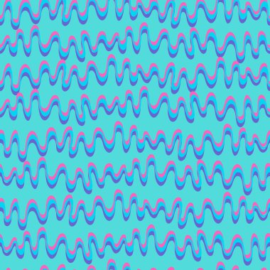 Yüzey tasarımı ve diğer tasarım projeleri için, el çizimi fütüristik parlak kıvrımlı ve yuvarlak şekilli kusursuz yineleme deseni Y2K hata biçimi