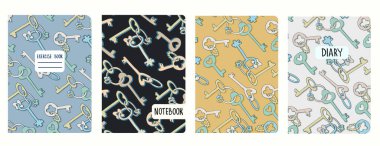 Eski anahtarlık deseniyle örtün. Kusursuz kalıplara dayanarak. Başlıklar izole ve değiştirilebilir.