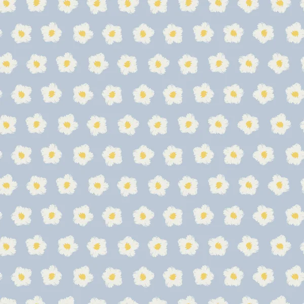 Bezešvé Barevné Vzor Ručně Kreslené Viola Květinové Hlavy Řadách Modrém — Stockový vektor