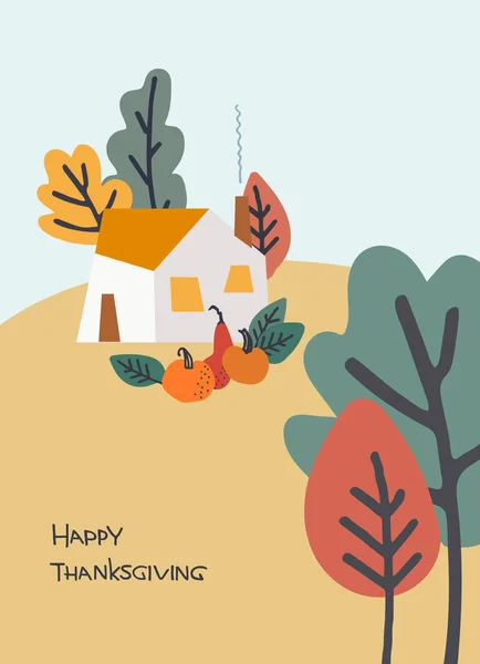 Boldog Hálaadás Napját Hangulatos Ünnep Design Kézzel Írott Üdvözlő Mondat — Stock Vector