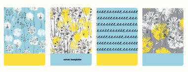 Karahindibalı kapak sayfası şablonları. Kusursuz kalıplara dayanarak. Başlıklar izole ve değiştirilebilir. Okul defterleri ve günlükler için mükemmel.