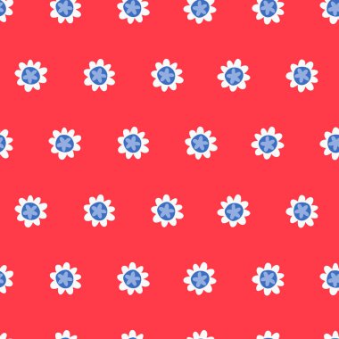 Kusursuz desen. İskandinav tarzı desenlerle süslenmiş el çizimi çiçekler, tatil konsepti. Paket kağıdı ve diğer tasarım projeleri için