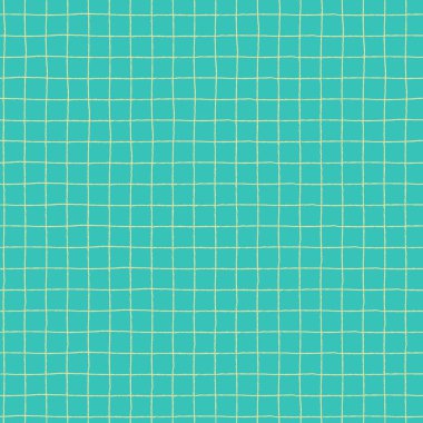 Elle çizilmiş şebeke ile kusursuz tekrarlayan şablon. ambalaj kağıdı, tekstil, yüzey tasarımı ve diğer tasarım projeleri için turkuaz arkaplan