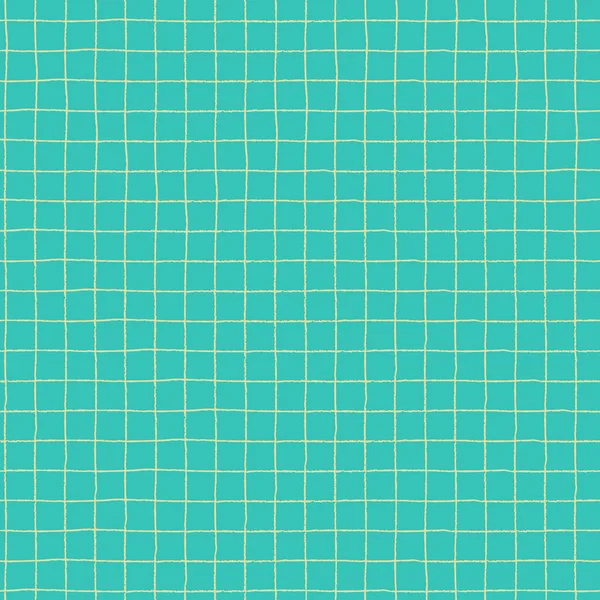 Nahtlos Wiederholendes Muster Mit Handgezeichnetem Raster Türkisfarbener Hintergrund Für Packpapier Stockillustration