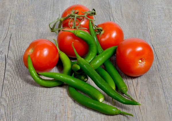 Tomate e Pimenta — Fotografia de Stock