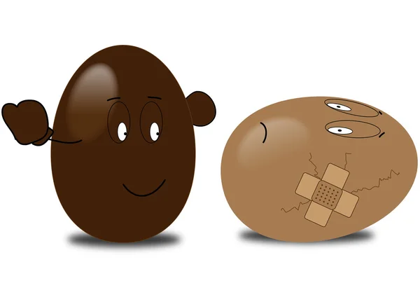 Dwa czekoladowe jaja — Wektor stockowy