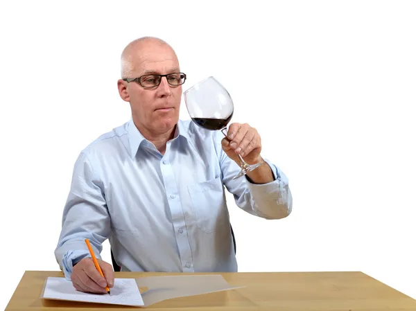 Man with glass of wine Stock Image
