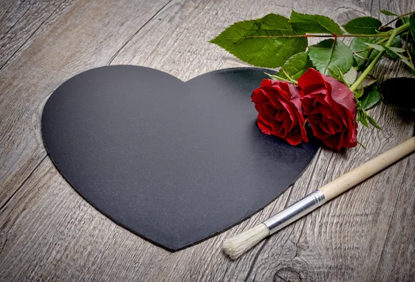 Roses and heart — Stock Photo, Image