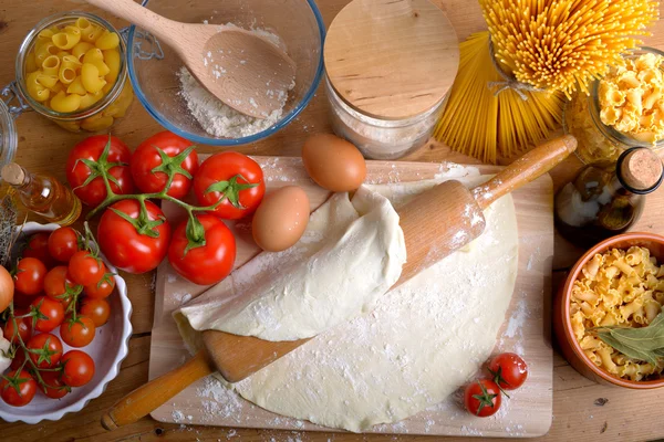 Ingredientes de massas italianas — Fotografia de Stock