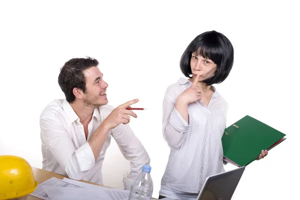 Couple having fun at the office — Stock Photo, Image