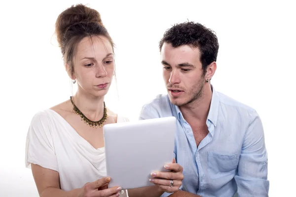 Pareja joven en la oficina — Foto de Stock