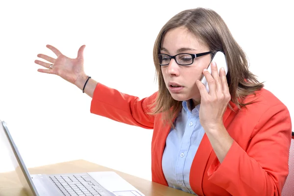 Young woman with a problem on the phone — Stock Photo, Image