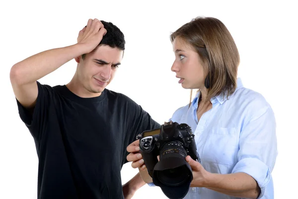 Perempuan muda fotografer dan mahasiswa — Stok Foto