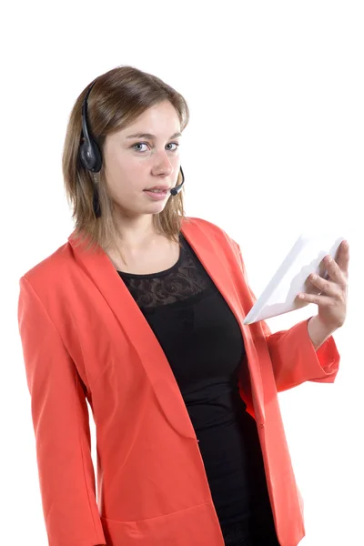 Mujer joven con tableta digital —  Fotos de Stock