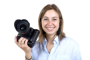 fotoğraf makinesi ile güzel kadın