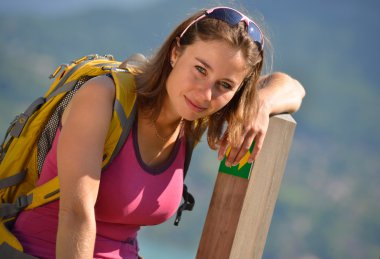 genç kadın Fransız alps hiking