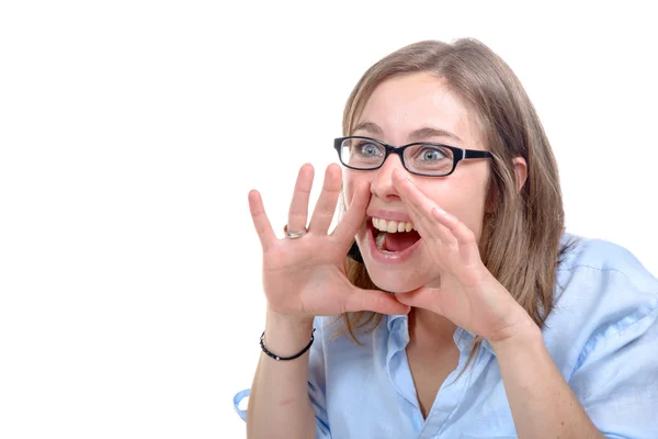 Jonge vrouw schreeuwt — Stockfoto