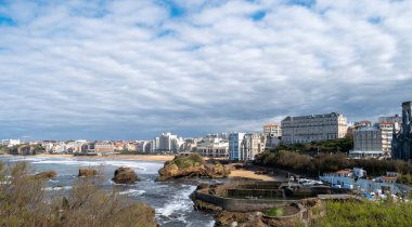Biarritz city and the famous sand beaches, France clipart