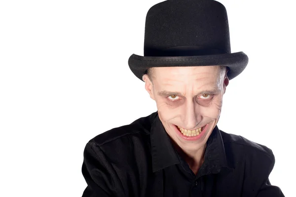 Cadılar Bayramı için vampir olarak giyinmiş adam — Stok fotoğraf
