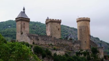 foix, Ariège, Güney Fransa eski ortaçağ kalesi.