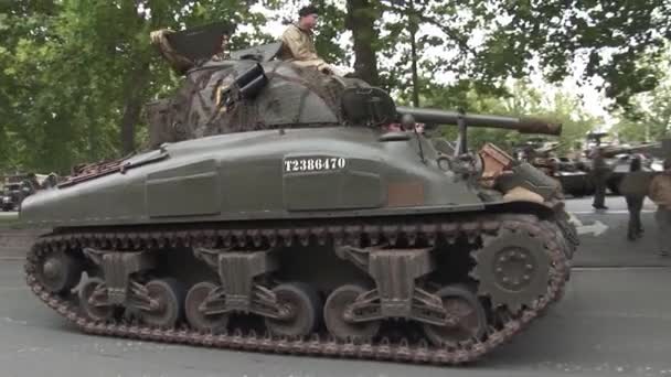 Segunda Guerra Mundial Tanque Sherman — Vídeos de Stock