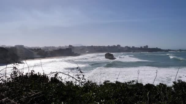 Biarritz Cidade Praias Areia Famosas — Vídeo de Stock