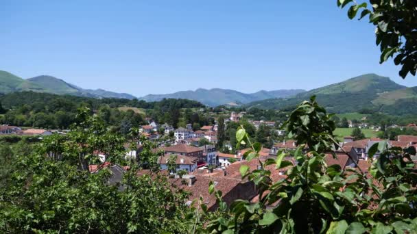 Pretty Village Saint Jean Pied Port Pyrenes Mountains France — Vídeo de stock