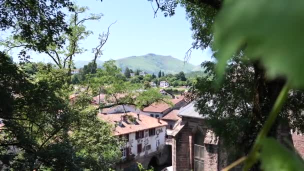 Pretty Village Saint Jean Pied Port Pyrenes Mountains France — Stockvideo