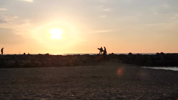 Colorful Sea Beach Sunrise Mediterranean France — Video Stock